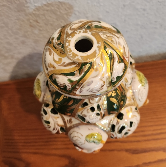 VTG CAPODIMONTE Base Lamp Porcelain Hand Painted 12.5'' - Picture 2 of 3